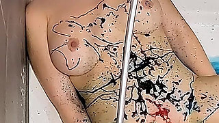 Shower Head Orgasm for Dirty, Spread Legs Girl Till Her Pussy and Clit Is Cleaned