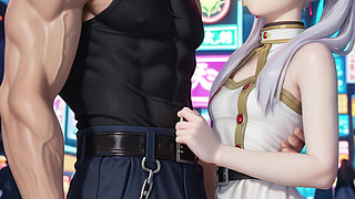 Frieren teleports to Tokyo and has a hard fuck with a ripped Japanese guy in a love hotel