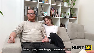 HUNT4K. I never Cum with my Nerd Boyfriend, but I Cum with a Stranger