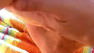 Blonde teen Tamara gets anal fucked by step dad and boyfriend on the beach