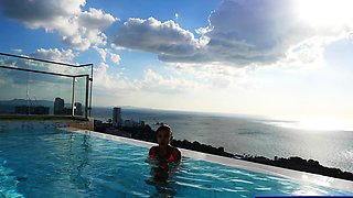 Bubble butt Thai GF first time anal fuck