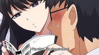 Hentai: Sexy Buxom Otaku Babe Lets Her Virgin Classmate Fuck Her While She's Reading Manga