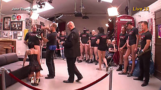 Ggg John Thompson - Tattooed Babe Deepthroats in Wild Gangbang Live Show