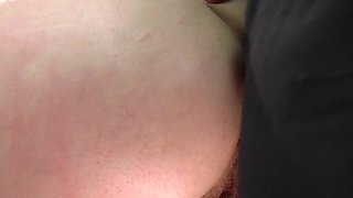 Gangbang DP babe fucked in hairy pussy and ass till bukkake
