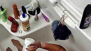 PAWG MILF Toys Pussy in the Shower