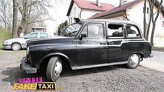 Vanessa Decker gets horny after a heist and fucks her fare in the cab