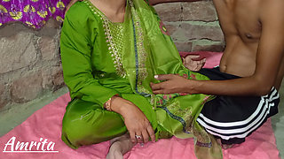 Jija saali Beautiful hot girl Amrita first time sex with StepSister with Hindi Audio Indian sex