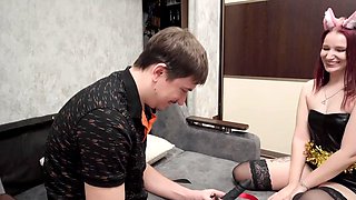 Facesiiting! Riding on her boyfriend's face all day dominating over him