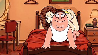 Animated cartoon, anal wife, male strapon