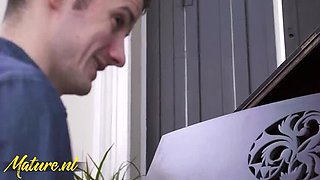 Hungry Blonde MILF Krista Rides Young Neighbor's Big Cock - Hardcore Doggystyle & Pussy Licking
