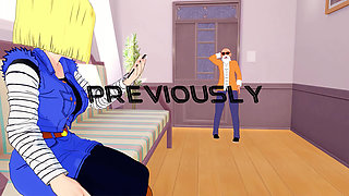 Android 18 has a romantic sexual encounter with kame Roshi