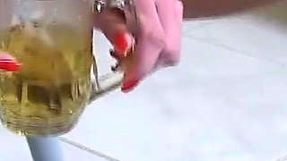 Slave Lets Piss on Him