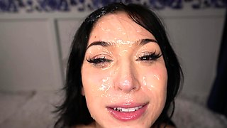BJRAW Alexa Chains covered with a HUGE facial cumshot