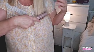 Granny Creams Her Hairy Bush While Thinking Of Your Cock - BBW MILF With Big Tits