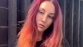 Smoking Outdoor Along Hair Fetish and Boobs Flash