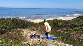 Amateur Nudist Girl: Stripping & Touching Herself on a Quiet Spring Beach in Uruguay