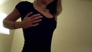 Perks of having a young and hot wife like this. Horny after dinner