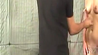 Blindfolded Mature Blonde Endures Clothespin Torment and Oral
