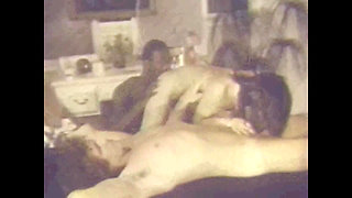 Threesome - Big Black Cock and Small White Dick for a Horny Brunette