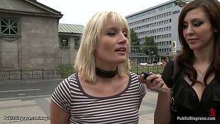 German blonde group fucked in public
