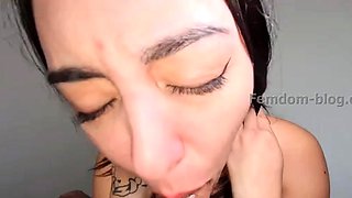 Egyal Storm Footjob And Cum On My Tiny Husbands Face