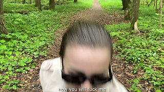 Naked stranger jumps out from the woods to fuck