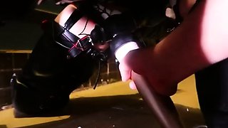 The Mask Man Femboy Puppy Balcony Training Steel Hook Gag