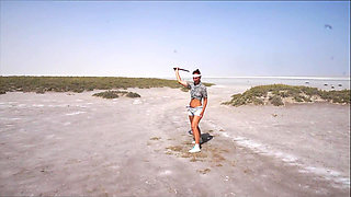 Katana on the Elton salt lake