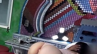 Public flashing in a hotel room - big ass Latina milf