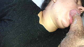 GLUTTONOUS DEVOURS HIS COCK TO THE STALK, TO THE BACK OF HER DEEP THROAT