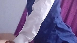 Black Girl Sucks and Rides White Cocl in Uniform