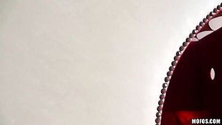 Kira's silicone tits scene