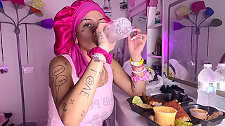 Mukbang Spicy Food Asmr Long Nails Messy Facestuffing Vlog