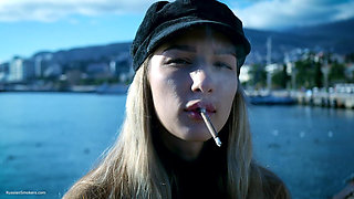 Outdoors Smoking with Beaty Russian Girl 1