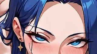 Anime Ai Tattooed Girl Performs Deep Throat