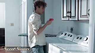A Gorgeous Babysitter Flashes Her Panties at Her Married Boss and Pays for It