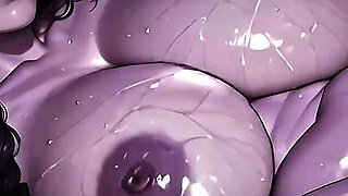 Blindfolded Purple Woman Oiled and Fucked Hard - Huge Tits Dripping Fantasy POV