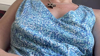 Stepmom Plays with Her Smelly Pussy at the Back of the Bus, Then Sniffs and Sucks Her Stinky Fingers!