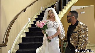 Big tit tgirl bride gets sucked and anal fucked by the wedding planner Aubrey Kate