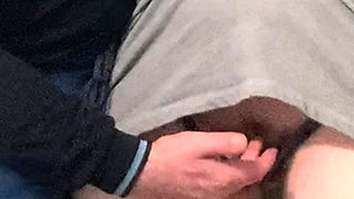 Hairy Pussy Fingered in Crowded Subway