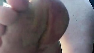 Flexible pale brunette with foot fetish does hot footjob
