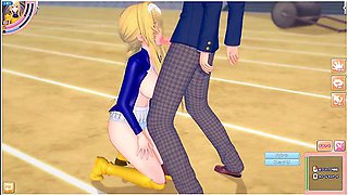 Erotic tryst with a buxom anime beauty