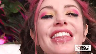 Brenna Mckena's Face Receives A Golden Shower And Warm Cum!