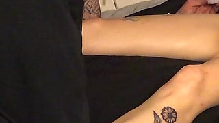 Petite Blonde Gets Tatted Body Oiled up 1 of 3