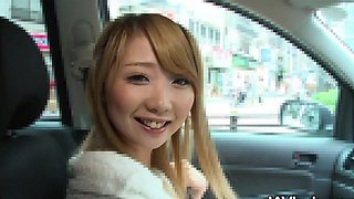 Hinata Fingers Her Pussy in Car & Gets her Pussy Fucked