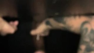 Glory hole blowjob busty amateur blonde fucking in stall