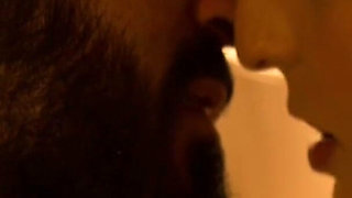 Cute teenage babe is having a great time in the kitchen