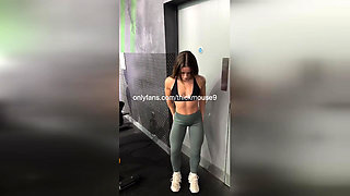 Virgin's Gym Livestream Pussy Leak: Squirt soaks the equipment