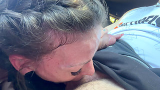 Tattooed MILF Drains Her Man Outdoors and in Car