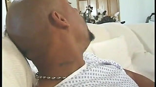 Ebony nurse gets her tight ass drilled by a big black cock